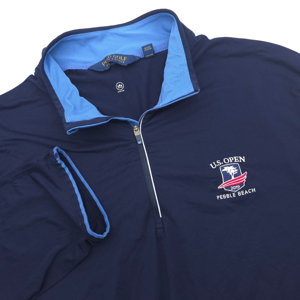 Polo Golf Ralph Lauren US Open 2019 Pebble Beach 1/4 Zip Navy Blue XXL Mens